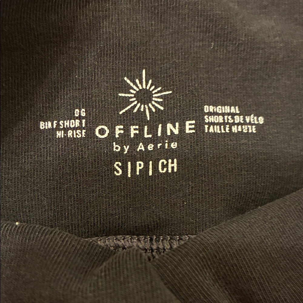 Aerie Offline Washed Black Hi-Rise Biker Shorts - Picture 2 of 3